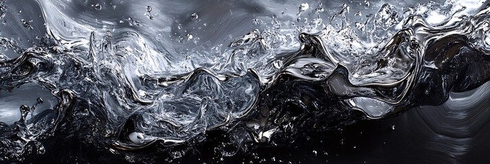 Fluid Metallic Illustration Japan Coming of Age Day where ceremony takes place a reflective fluid metallic landscape where participants movements distort the shiny surface into new everchanging forms