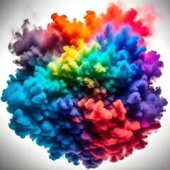 swirling colorful smoke on bright white background