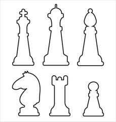 Chess pieces vector illustrations. Chess pieces icons 