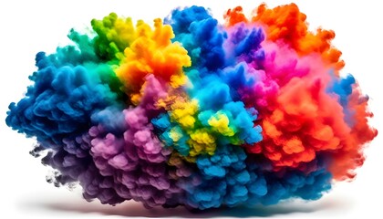 Fototapeta premium dynamic colorful smoke cloud forming on white