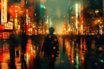 Grunge Texture Infographic Japanese Coming of Age Day where participants move through textured grungeinfused environment gritty layers of light representing the challenges and triumphs of adulthood