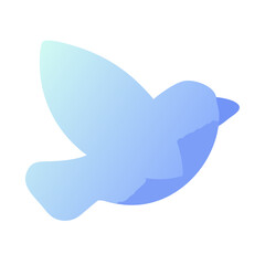  Blue Gradient Bird Silhouette Minimalist Vector Design
