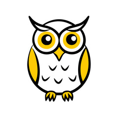 Fototapeta premium Cute Colorful Vector Owl Design with Yellow Accents for Educational Use