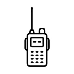  Vector Illustration of Handheld Walkie Talkie Communication Device with Antenna