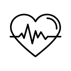  Heartbeat Line Art Heart Shape Health and Wellness Vector