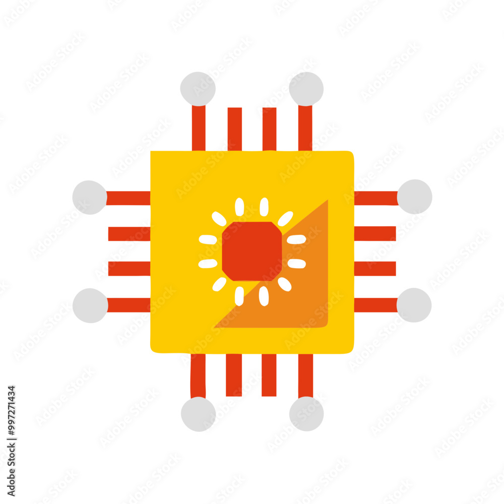 Aufkleber colorful abstract computer chip vector for technology and innovation concepts