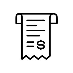  Vector of Receipt with Dollar Sign for Finance and Business Applications