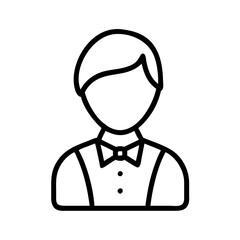 Obraz premium Minimalist Male Avatar Vector Line Art with Bow Tie for Profile Pictures