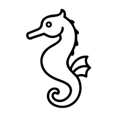Fototapeta premium Seahorse Outline Minimalist Vector Illustration for Design and Decoration