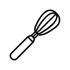 Obraz premium Black Outline Kitchen Whisk Vector for Cooking and Baking Illustration