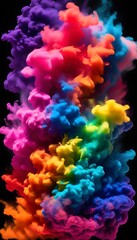 Obraz premium dramatic display of thermochromic pigments on a black surface