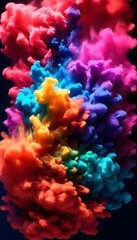 thermochromic pigments revealing their colors against darkness