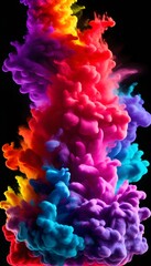 Fototapeta premium vivid thermochromic pigments highlighted by a black backdrop