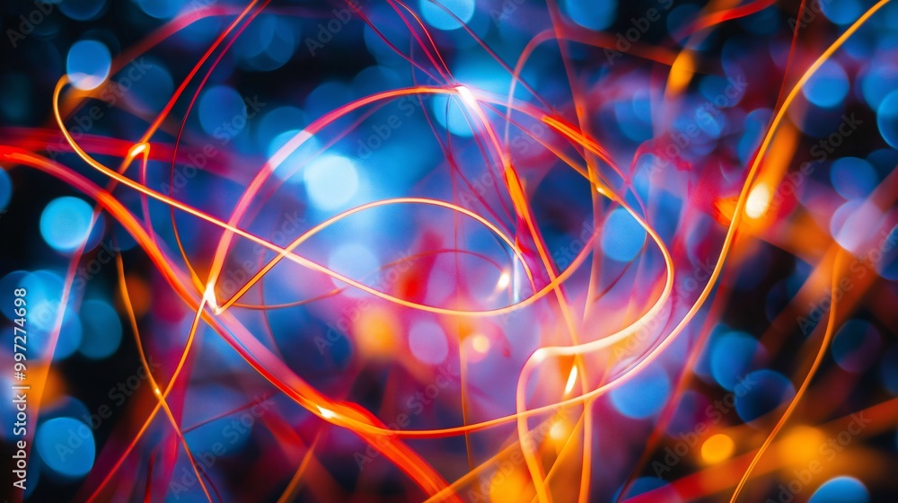 Poster abstract light display representing human connection