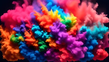 Fototapeta premium fascinating thermochromic pigments emerging from black surroundings