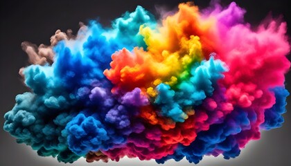 Fototapeta premium colorful thermochromic smoke with dynamic hues against dark background