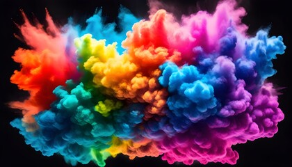 Obraz premium lively thermochromic pigments creating a bright smoke swirl