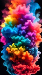 Obraz premium mesmerizing cloud of thermochromic pigments with rainbow effects