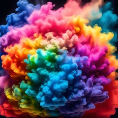 Fototapeta premium stunning rainbow mist of thermochromic pigments on a dark backdrop