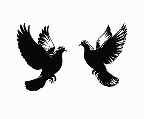 Fototapeta premium Dove silhouette EPS vector isolated illustration template on a white background