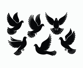 Obraz premium Dove silhouette EPS vector isolated illustration template on a white background