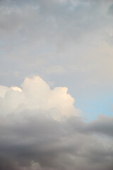 A Tranquil Sky Filled With Fluffy Clouds During Early Evening, Hinting at Change in Weather Conditions