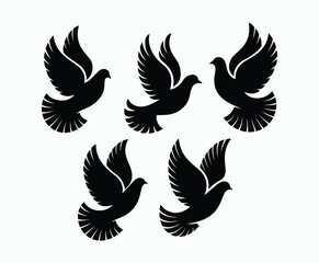 Fototapeta premium Dove silhouette EPS vector isolated illustration template on a white background