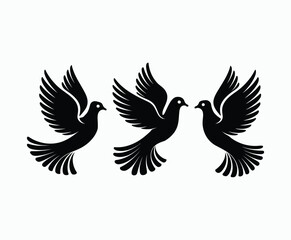 Obraz premium Dove silhouette EPS vector isolated illustration template on a white background