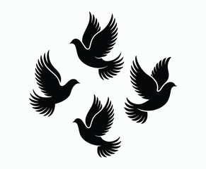 Obraz premium Dove silhouette EPS vector isolated illustration template on a white background