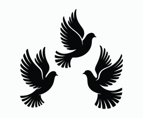 Obraz premium Dove silhouette EPS vector isolated illustration template on a white background