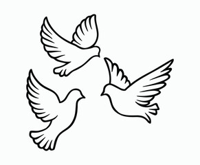 Dove silhouette EPS vector isolated illustration template on a white background