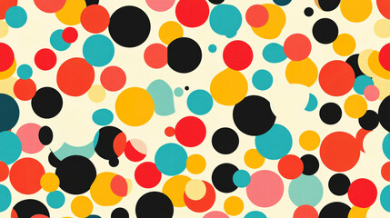 Fototapeta premium An illustration of a playful polka dot pattern with a variety of bright and fun colors.