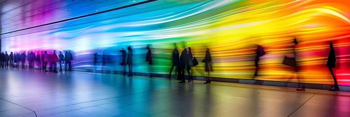 Technicolor Streaks Vector Japan Coming of Age Day where the ceremony is marked by vivid beams of technicolor light tracing the participants movements leaving energetic trails in the air