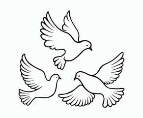 Fototapeta premium Dove silhouette EPS vector isolated illustration template on a white background