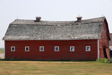 classic rural red barn sagging into the past © Don Hoskins