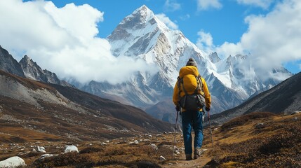 Majestic Mountain Trek: Solo Hiker Conquers Rugged Peak
