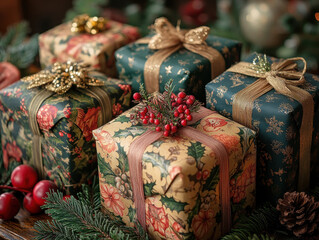 Fototapeta premium Innovative and creative holiday wrapping pictures to inspire your gift wrapping with unique and beautiful designs