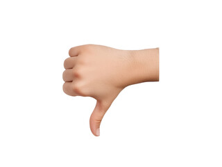 hand thumbs down gesture isolated. dislike sign showing