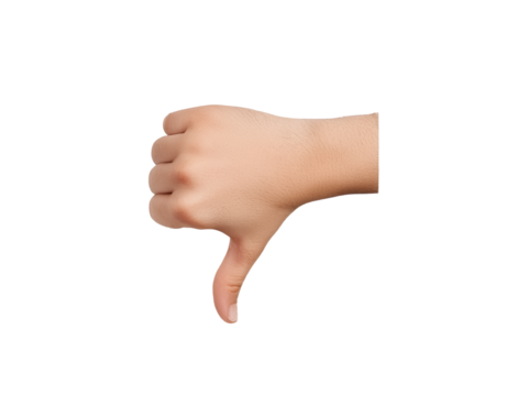 hand thumbs down gesture isolated. dislike sign showing