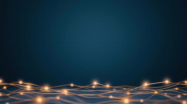 Abstract digital grid with content nodes lighting up, showing the impact of marketing on conversions