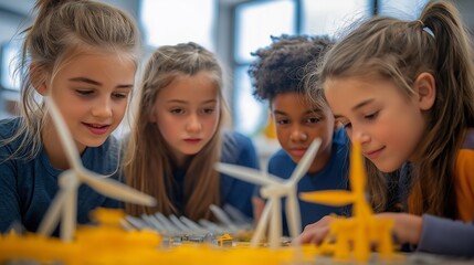Students Explore Model Wind Turbine in STEM Learning