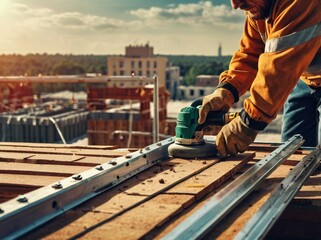 construction worker on the roof