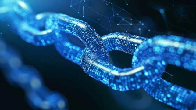 A digital chain made of code. Data security is paramount.
