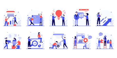 Fototapeta premium Teamwork illustration, . Business, teamwork, Transparent Background
