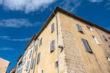 classic stone house facades in Provencal village