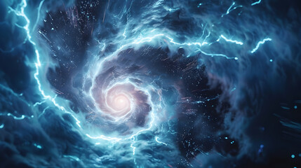 Electric vortex pulling light and particles inward
