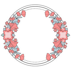 Watercolor flowers frame