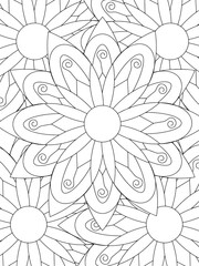 All these designs are hand-drawn and unique 
Flower Beautiful black and white illustration for adult coloring book,
This is a printable Beautiful Zentangle Coloring page for KDP Interior, POD products