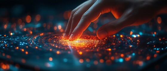 Digital Fingerprint: A Glowing Abstract of Technology
