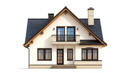 windows house isolated on white background 